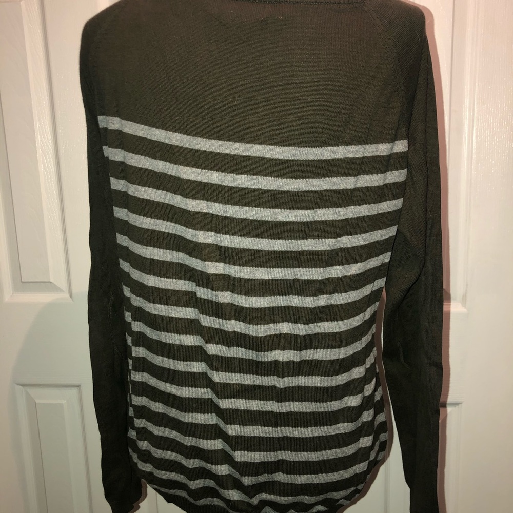 Olive and gray striped Sweater - Picture 3 of 6